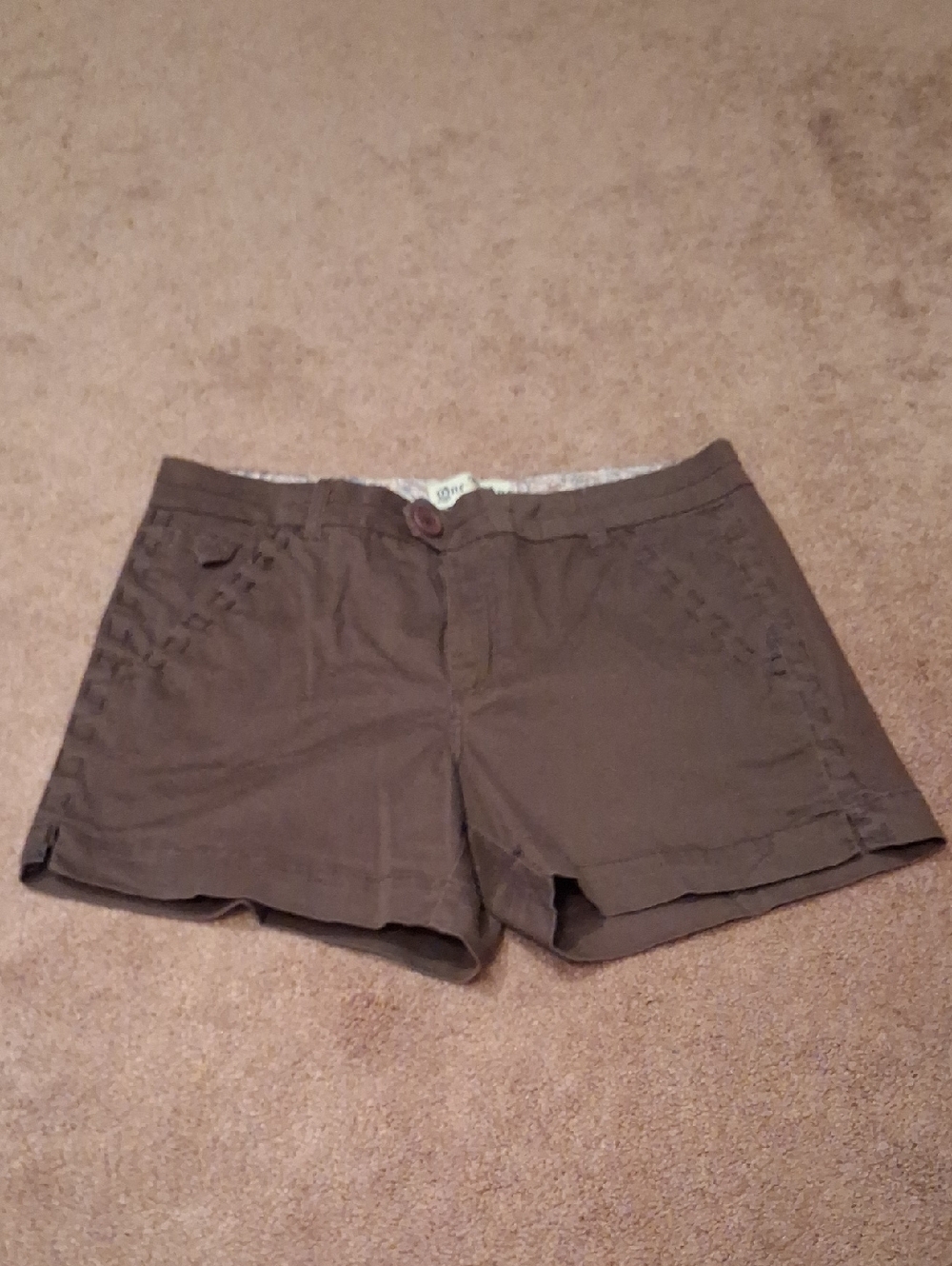 High-Waist Brown Women's Shorts with Button Front